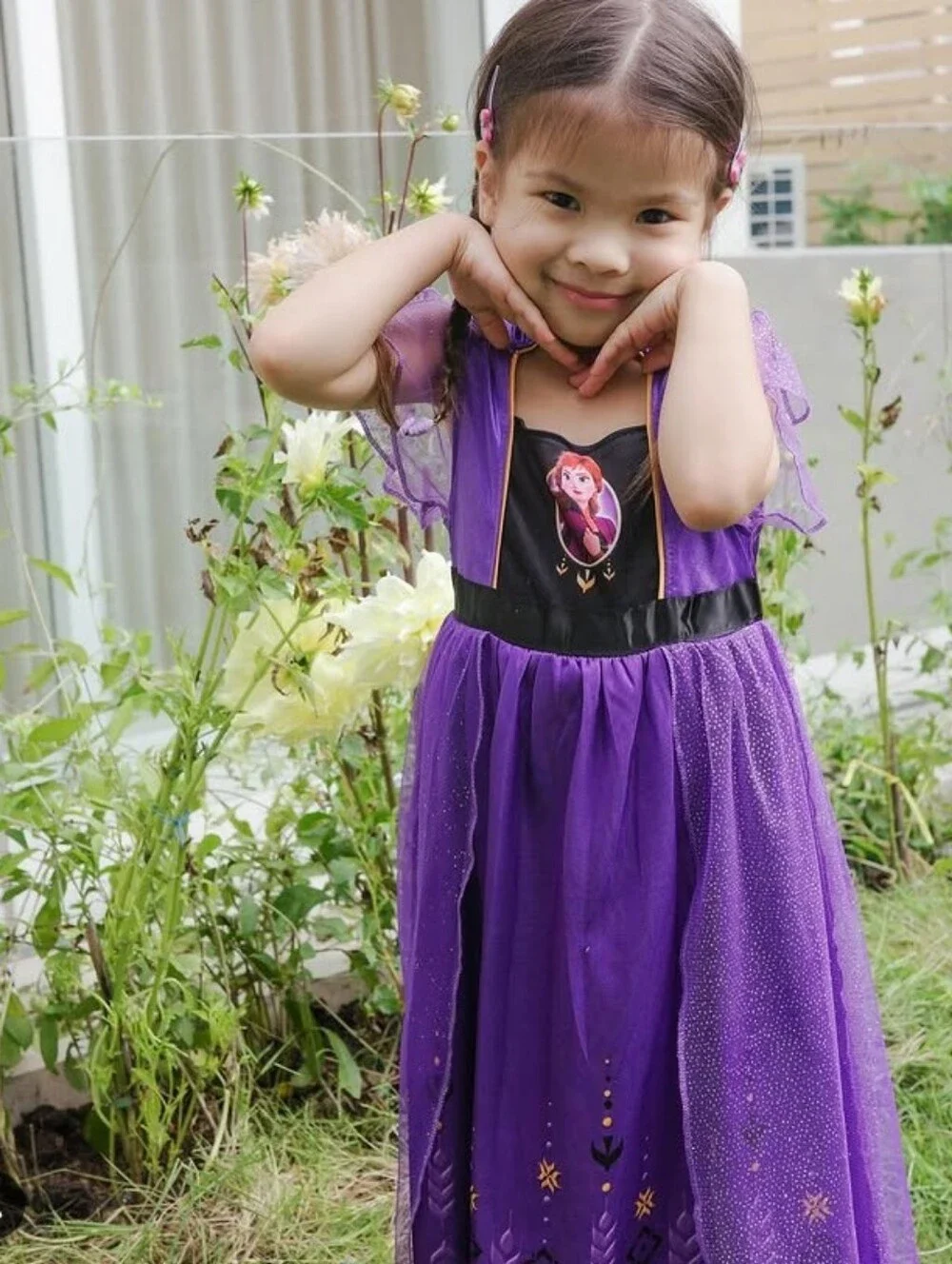 Frozen II Princess Costume Dress with Anna Motif